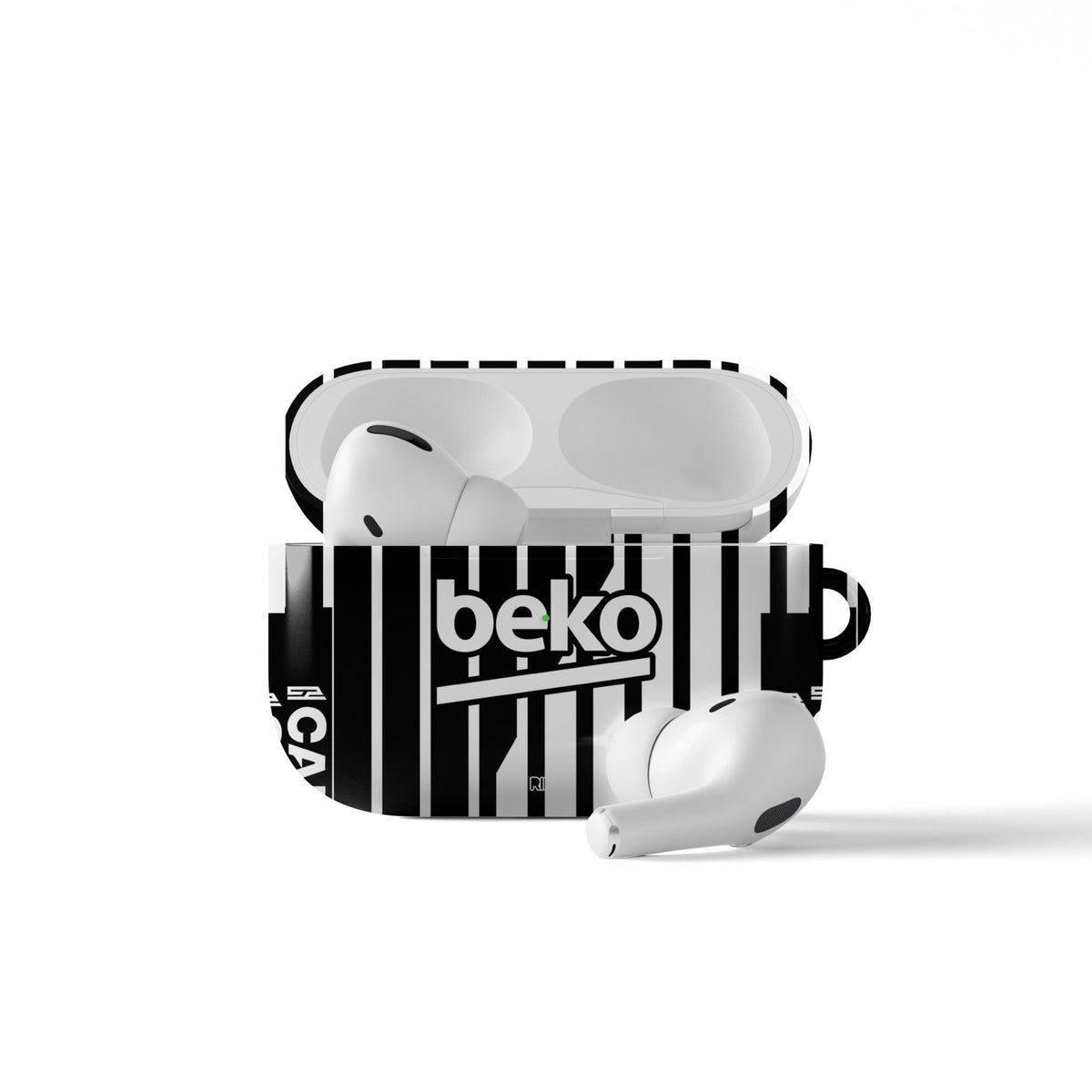 AirPods case with the Besiktas 2026-27 Away football shirt design by RIPA Football