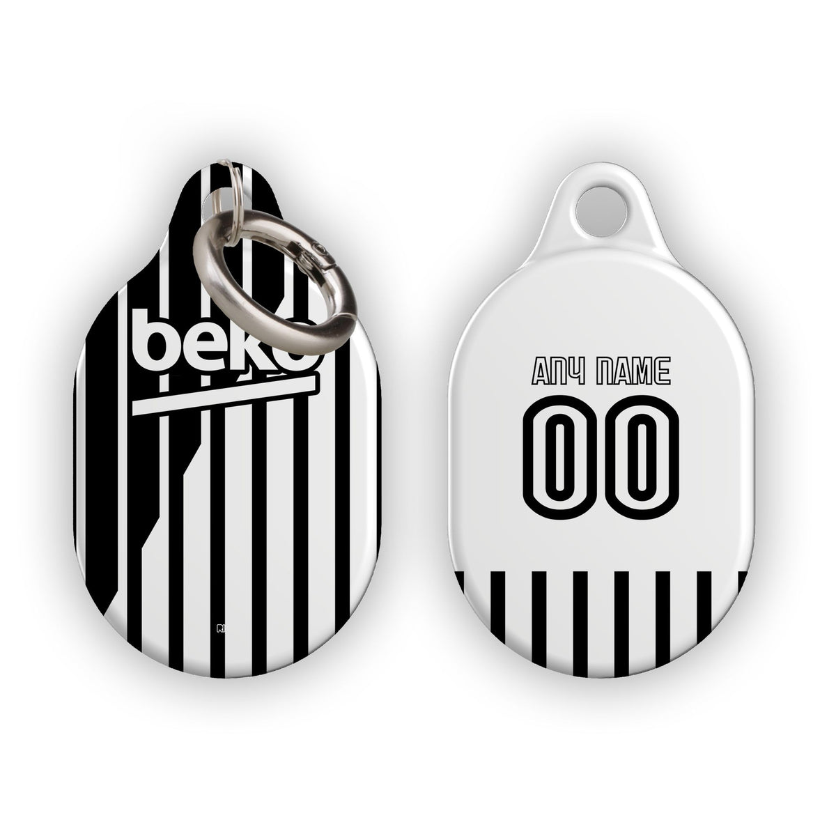 AirTag holder with the Besiktas 2026-27 Away football shirt design by RIPA Football