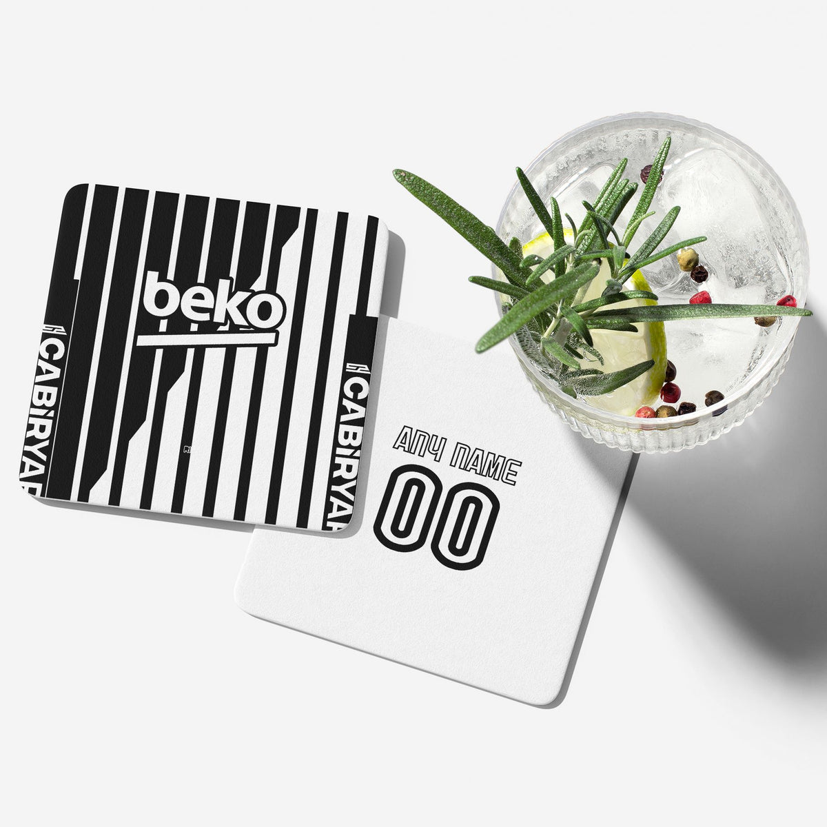 Coaster with the Besiktas 2026-27 Away football shirt design by RIPA Football