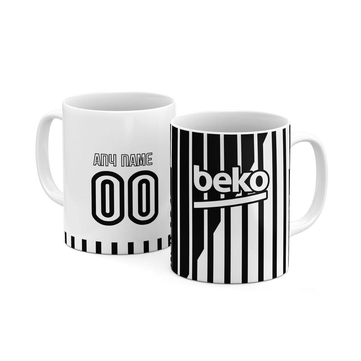 Mug with the Besiktas 2026-27 Away football shirt design by RIPA Football