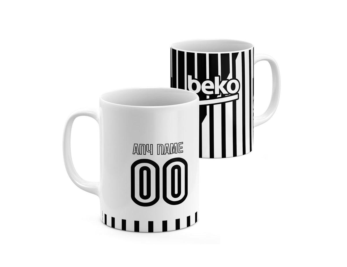 Mug with the Besiktas 2026-27 Away football shirt design by RIPA Football