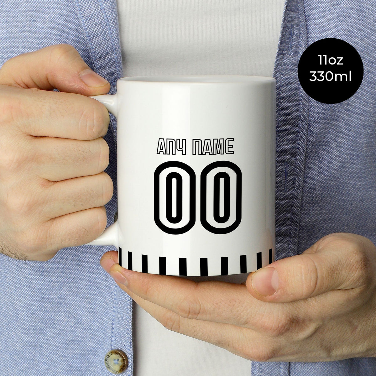 Mug with the Besiktas 2026-27 Away football shirt design by RIPA Football