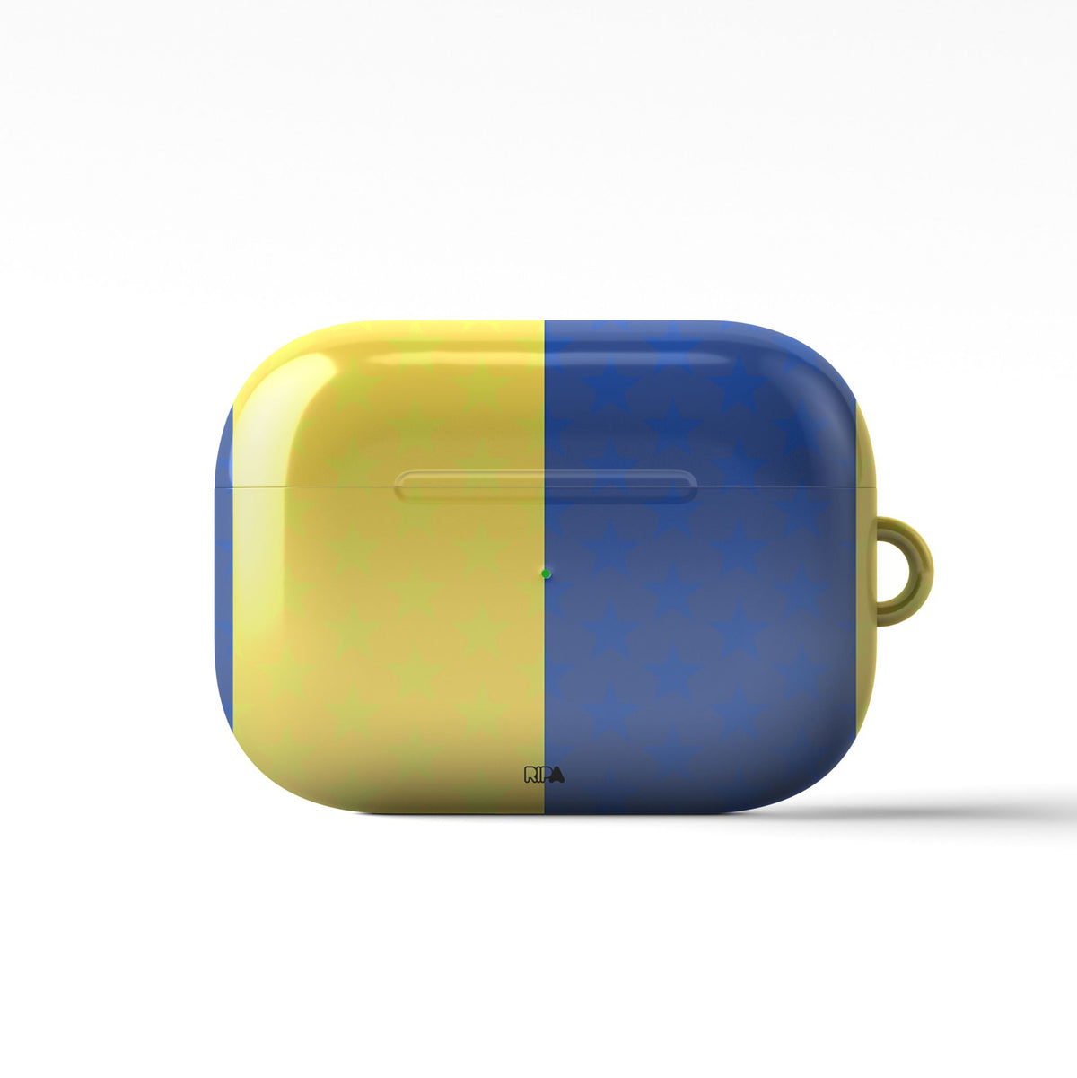 AirPods case with the Boca Juniors 2026 Prematch football shirt design by RIPA Football