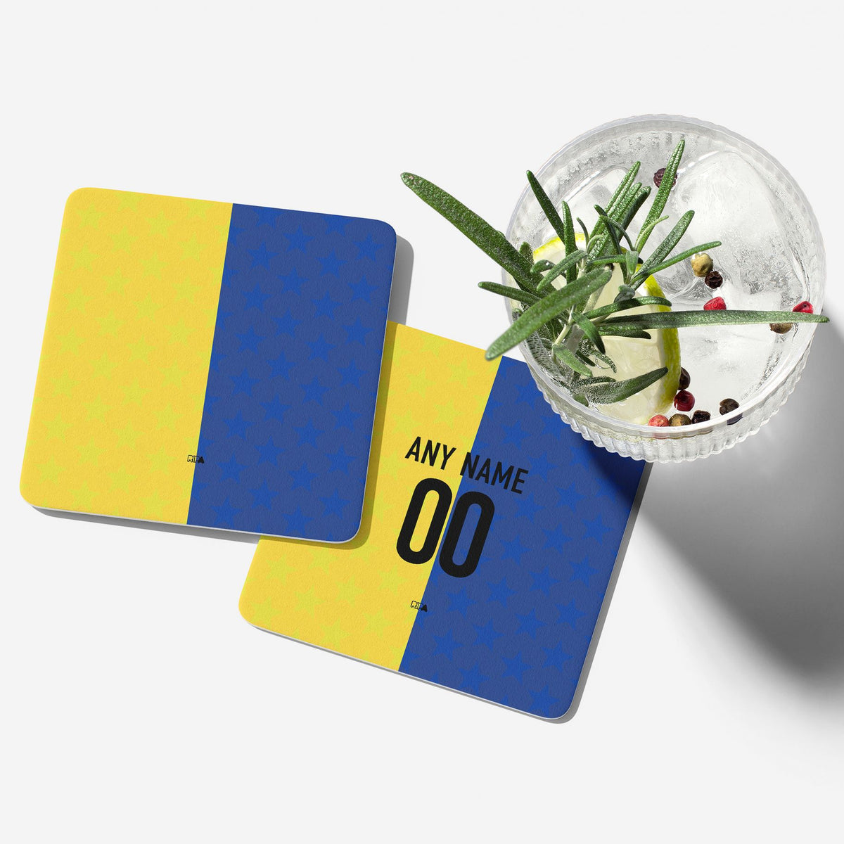 Coaster with the Boca Juniors 2026 Prematch football shirt design by RIPA Football
