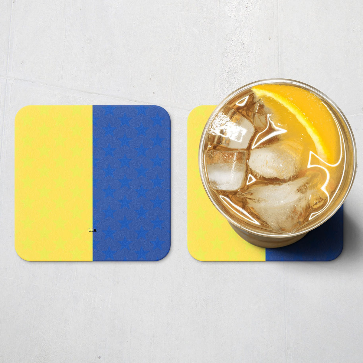 Coaster with the Boca Juniors 2026 Prematch football shirt design by RIPA Football