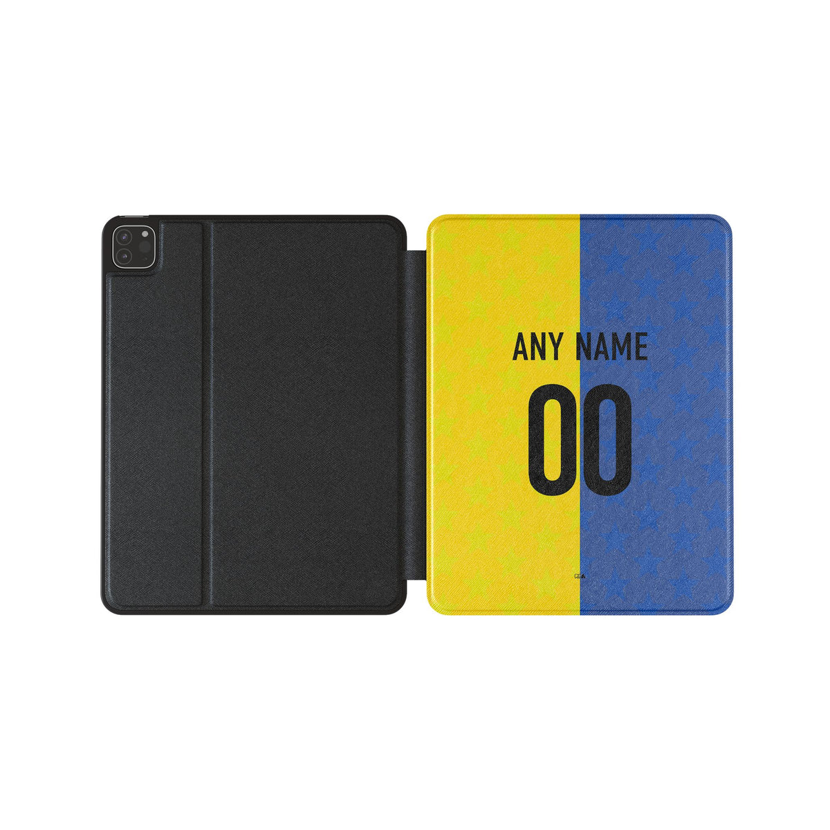 iPad case with the Boca Juniors 2026 Prematch football shirt design by RIPA Football