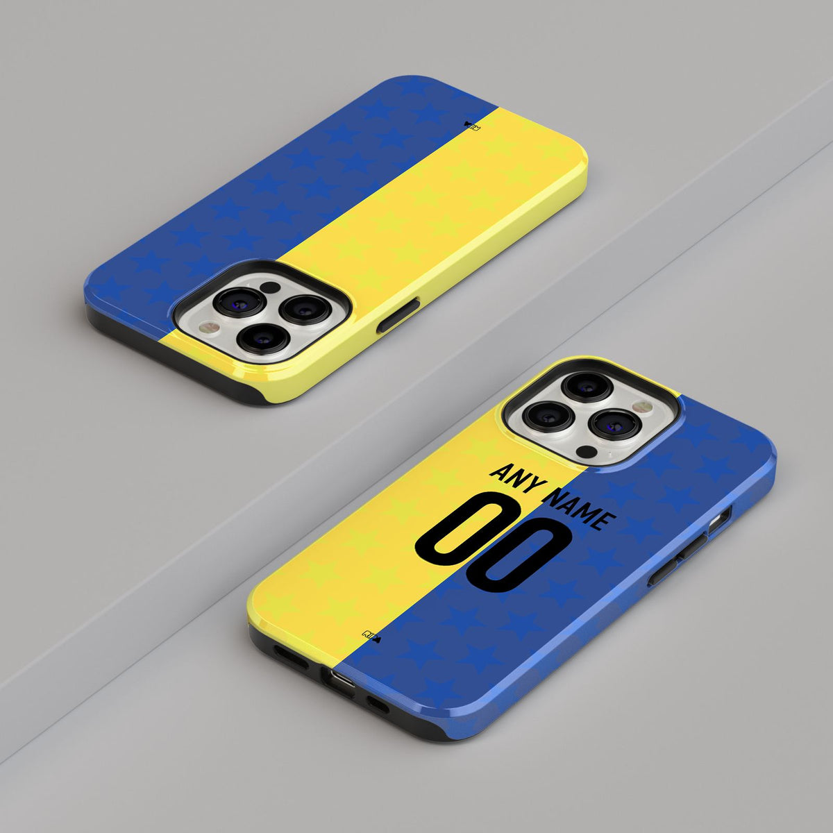 Phone case with the Boca Juniors 2026 Prematch football shirt design by RIPA Football