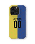 Phone case with the Boca Juniors 2026 Prematch football shirt design by RIPA Football