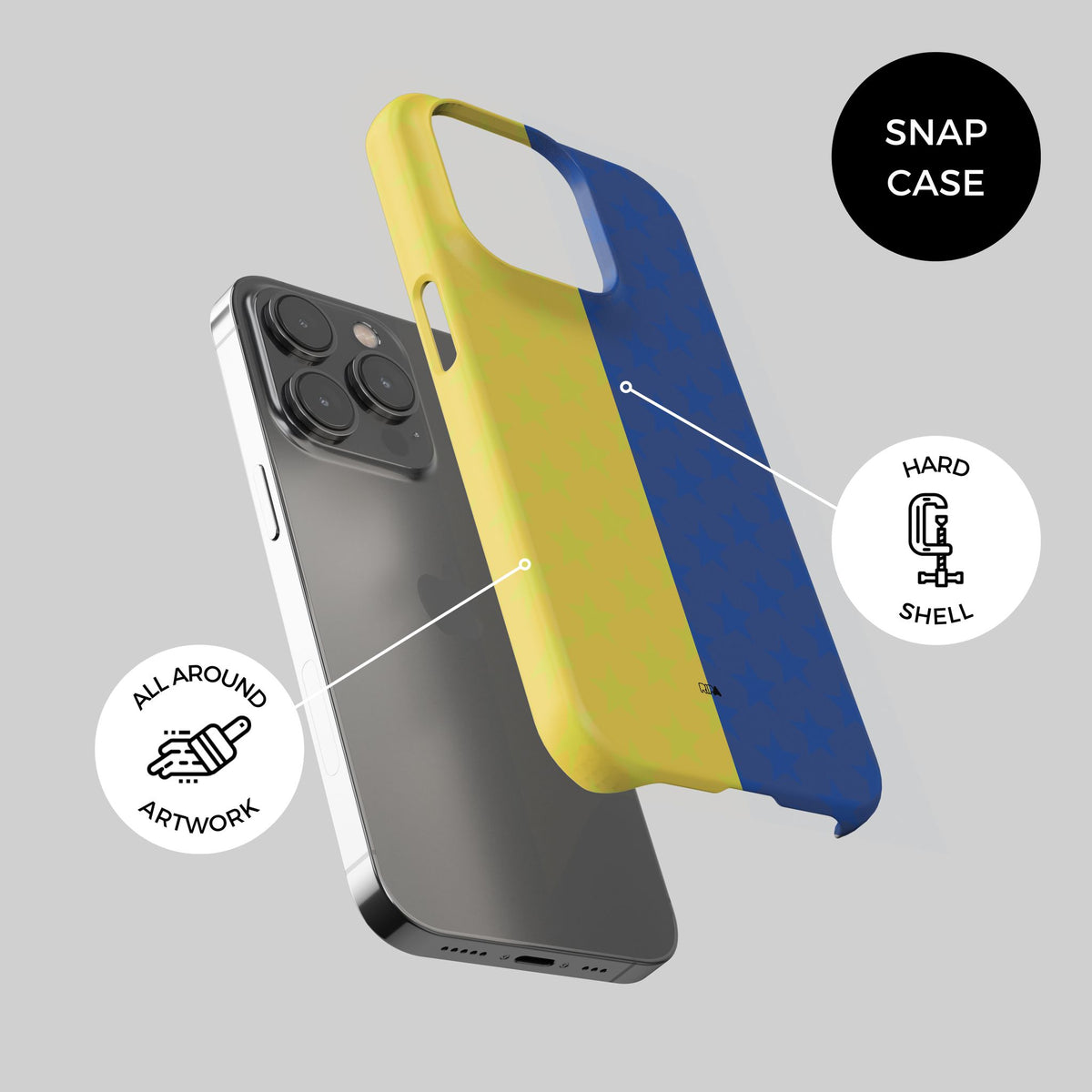 Phone case with the Boca Juniors 2026 Prematch football shirt design by RIPA Football