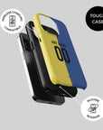 Phone case with the Boca Juniors 2026 Prematch football shirt design by RIPA Football