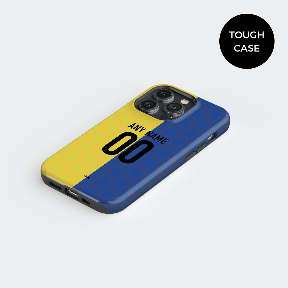 Phone case with the Boca Juniors 2026 Prematch football shirt design by RIPA Football