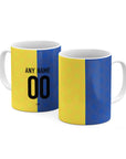 Mug with the Boca Juniors 2026 Prematch football shirt design by RIPA Football