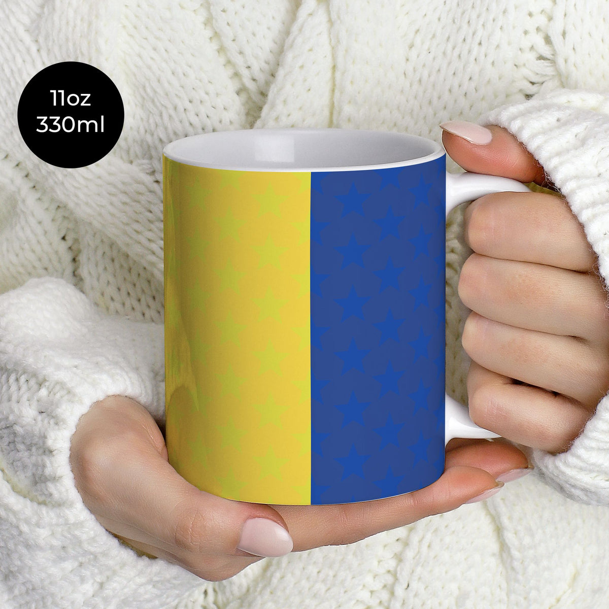 Mug with the Boca Juniors 2026 Prematch football shirt design by RIPA Football