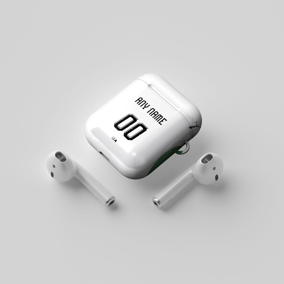 AirPods case with the Borussia Mönchengladbach 2026-27 Home football shirt design by RIPA Football