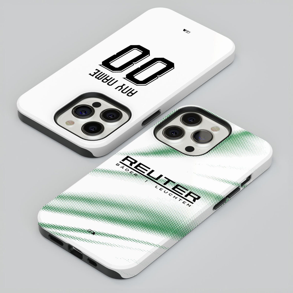 Phone case with the Borussia Mönchengladbach 2026-27 Home football shirt design by RIPA Football