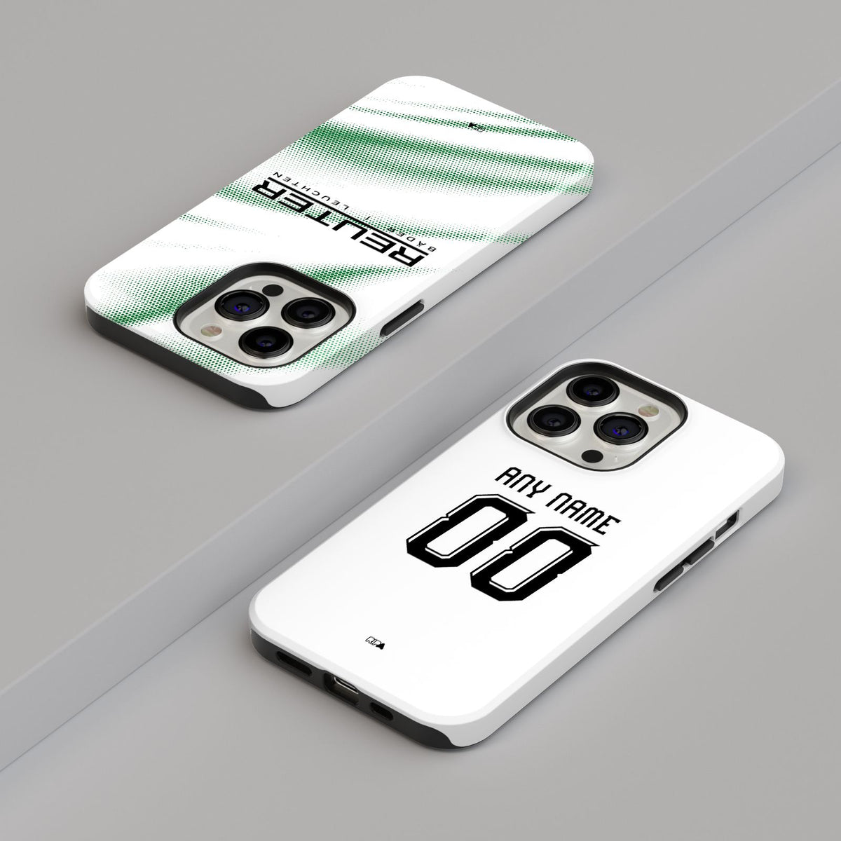 Phone case with the Borussia Mönchengladbach 2026-27 Home football shirt design by RIPA Football