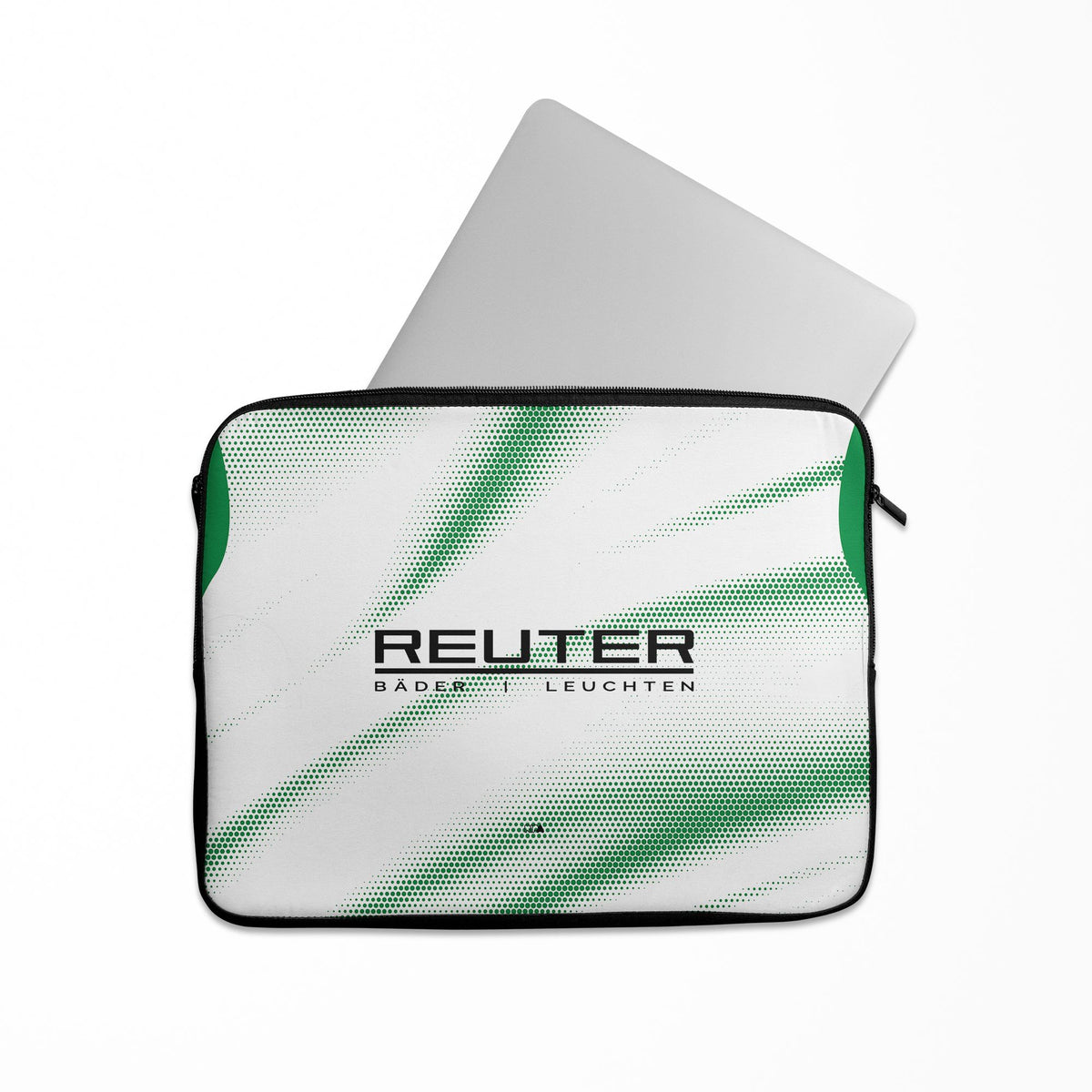 Laptop sleeve with the Borussia Mönchengladbach 2026-27 Home football shirt design by RIPA Football