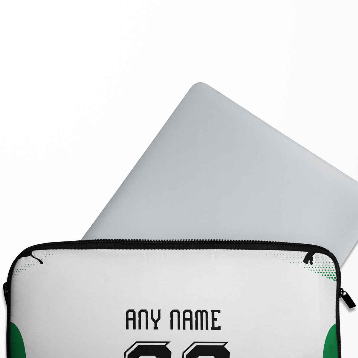Laptop sleeve with the Borussia Mönchengladbach 2026-27 Home football shirt design by RIPA Football