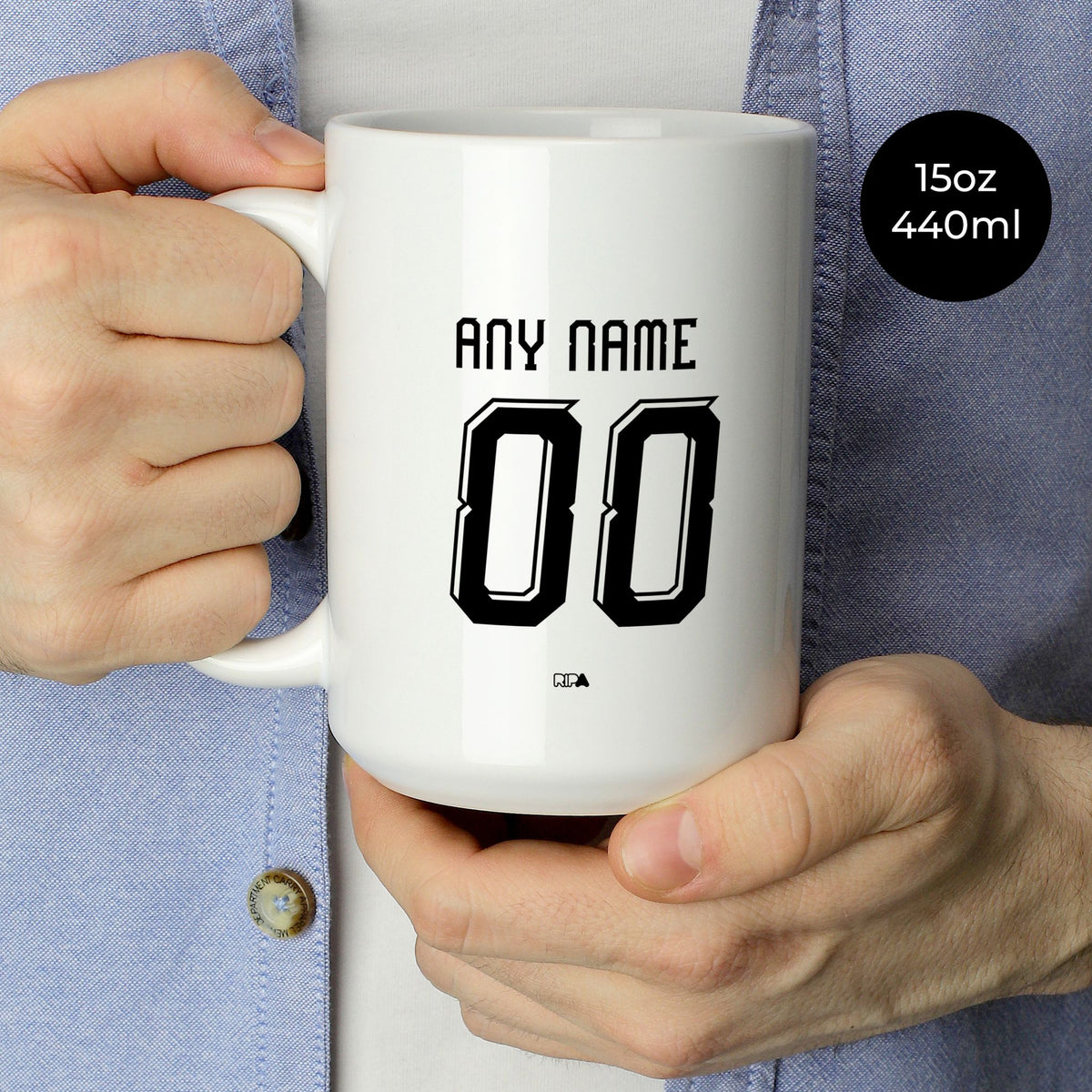 Mug with the Borussia Mönchengladbach 2026-27 Home football shirt design by RIPA Football