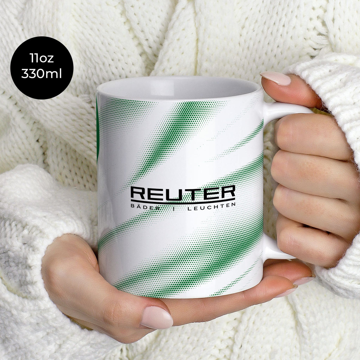 Mug with the Borussia Mönchengladbach 2026-27 Home football shirt design by RIPA Football