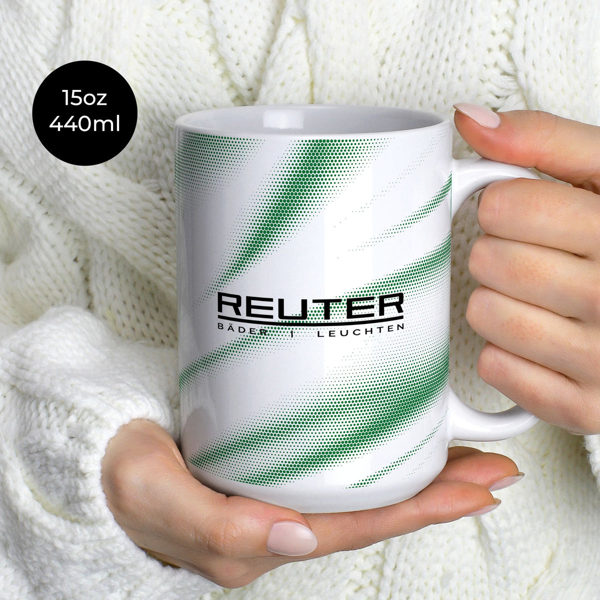 Mug with the Borussia Mönchengladbach 2026-27 Home football shirt design by RIPA Football
