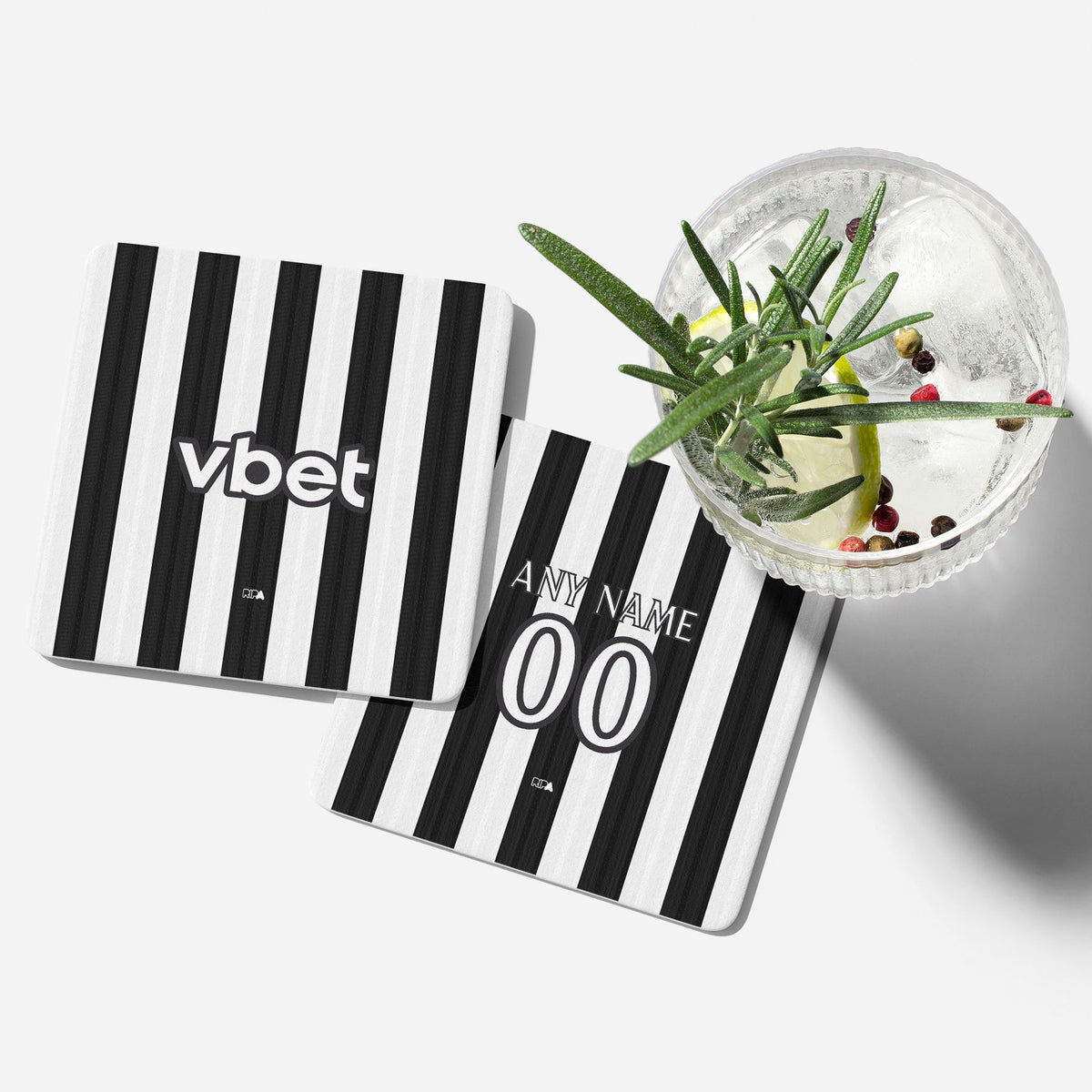 Coaster with the Botafogo 2026 Home football shirt design by RIPA Football