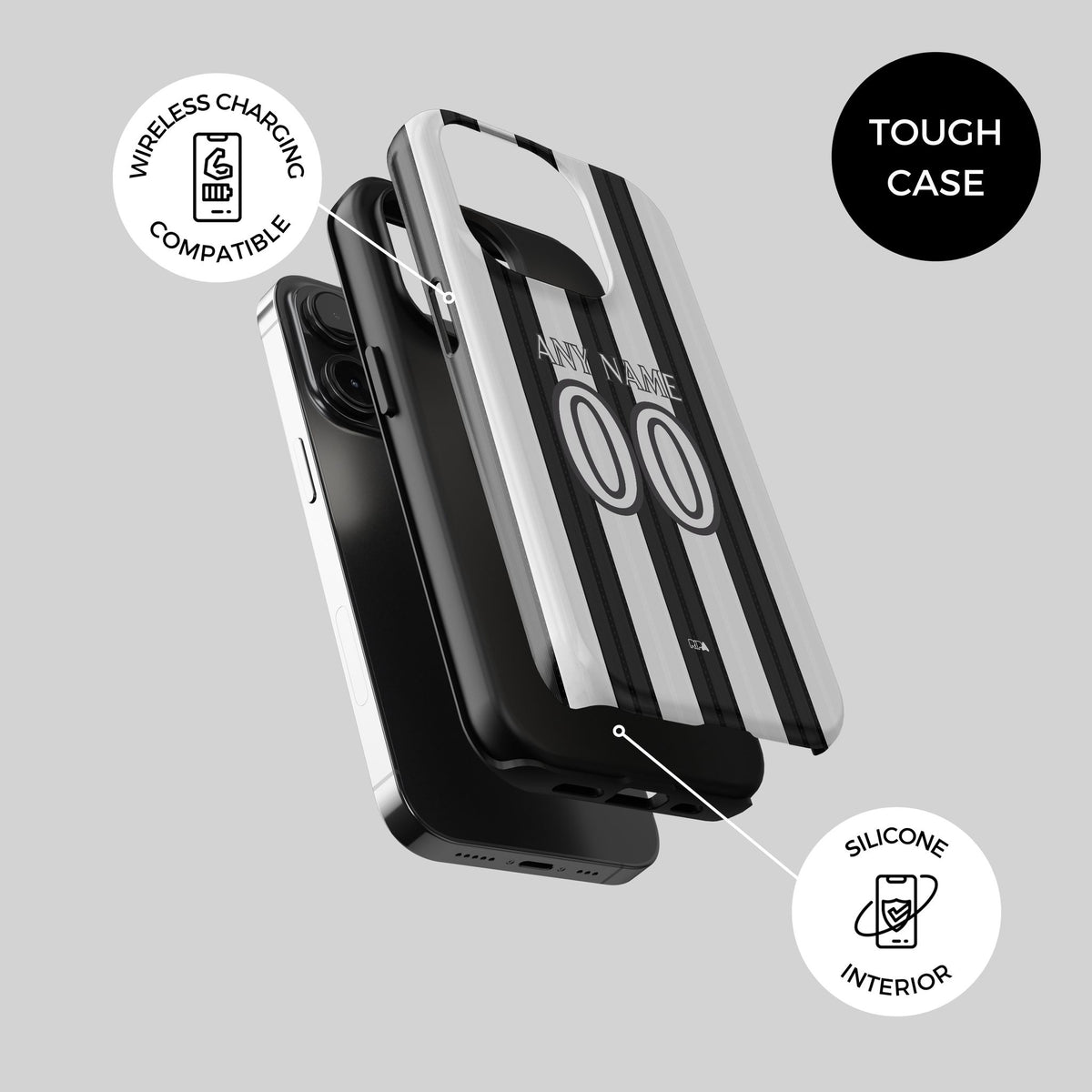 Phone case with the Botafogo 2026 Home football shirt design by RIPA Football