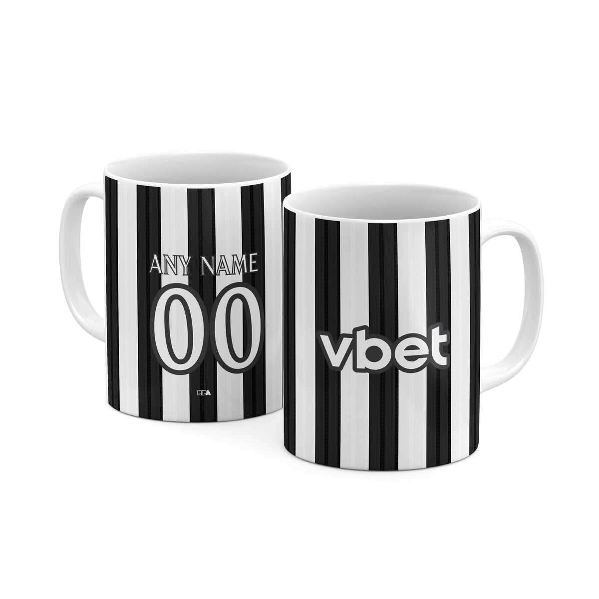 Mug with the Botafogo 2026 Home football shirt design by RIPA Football