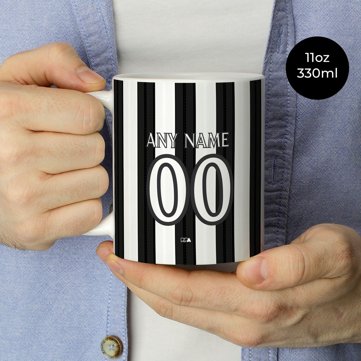 Mug with the Botafogo 2026 Home football shirt design by RIPA Football