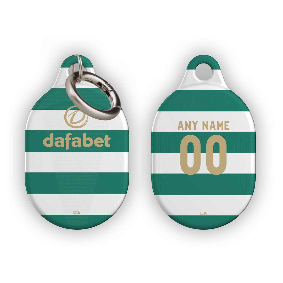 AirTag holder with the Celtic 2026-27 Home football shirt design by RIPA Football