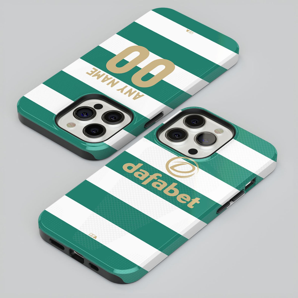 Phone case with the Celtic 2026-27 Home football shirt design by RIPA Football