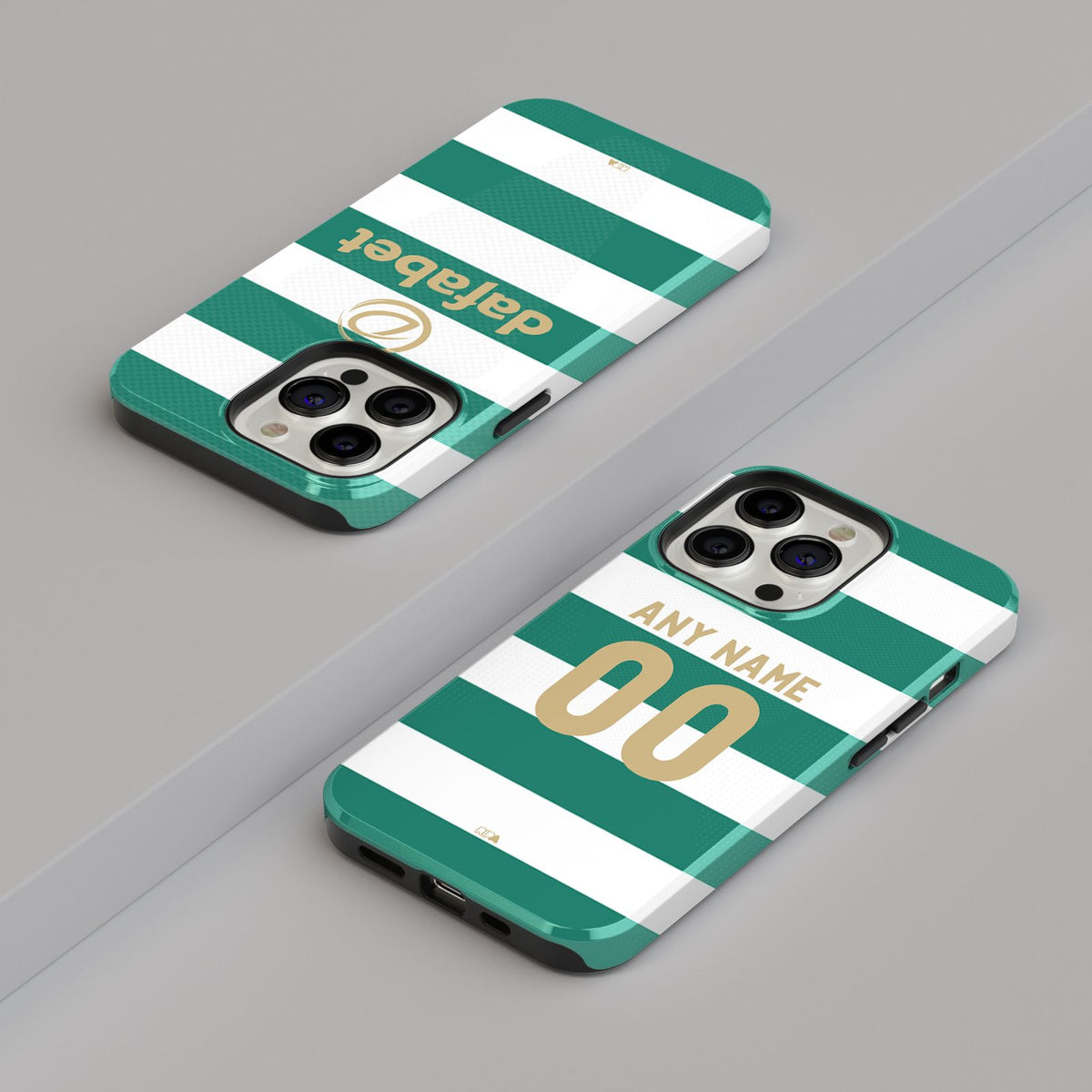 Phone case with the Celtic 2026-27 Home football shirt design by RIPA Football