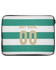 Laptop sleeve with the Celtic 2026-27 Home football shirt design by RIPA Football