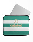 Laptop sleeve with the Celtic 2026-27 Home football shirt design by RIPA Football