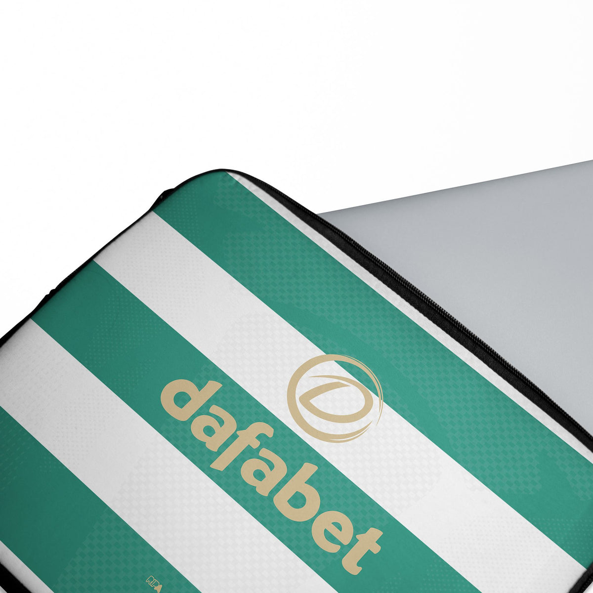 Laptop sleeve with the Celtic 2026-27 Home football shirt design by RIPA Football