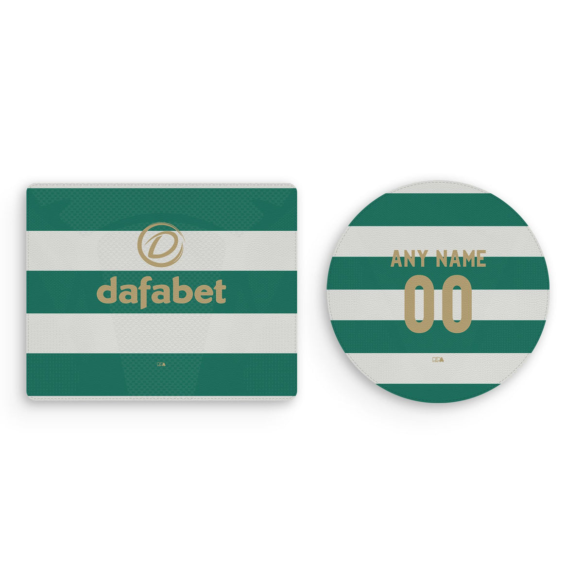 Mouse pad with the Celtic 2026-27 Home football shirt design by RIPA Football