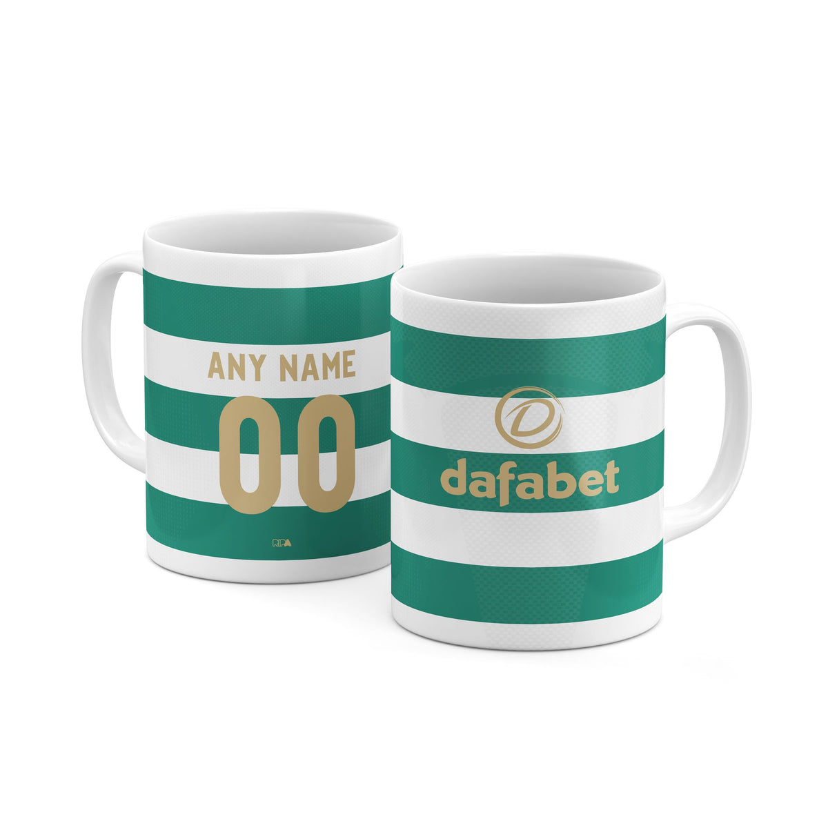 Mug with the Celtic 2026-27 Home football shirt design by RIPA Football