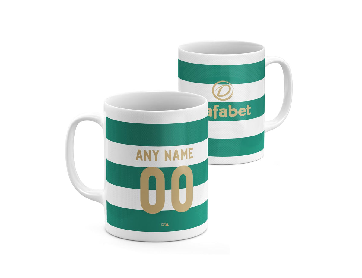 Mug with the Celtic 2026-27 Home football shirt design by RIPA Football