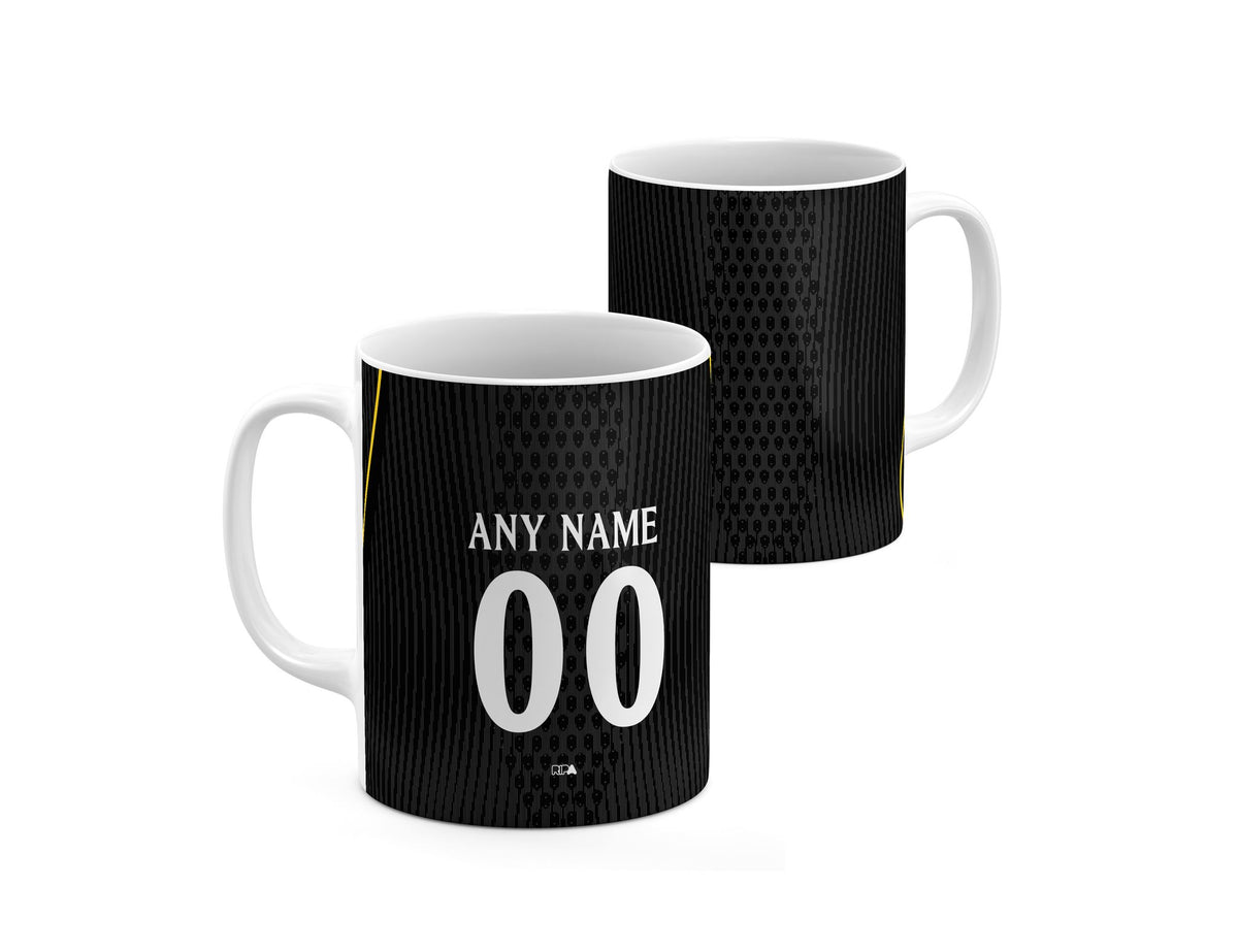 Mug with the Chelsea 2026-27 Away football shirt design by RIPA Football