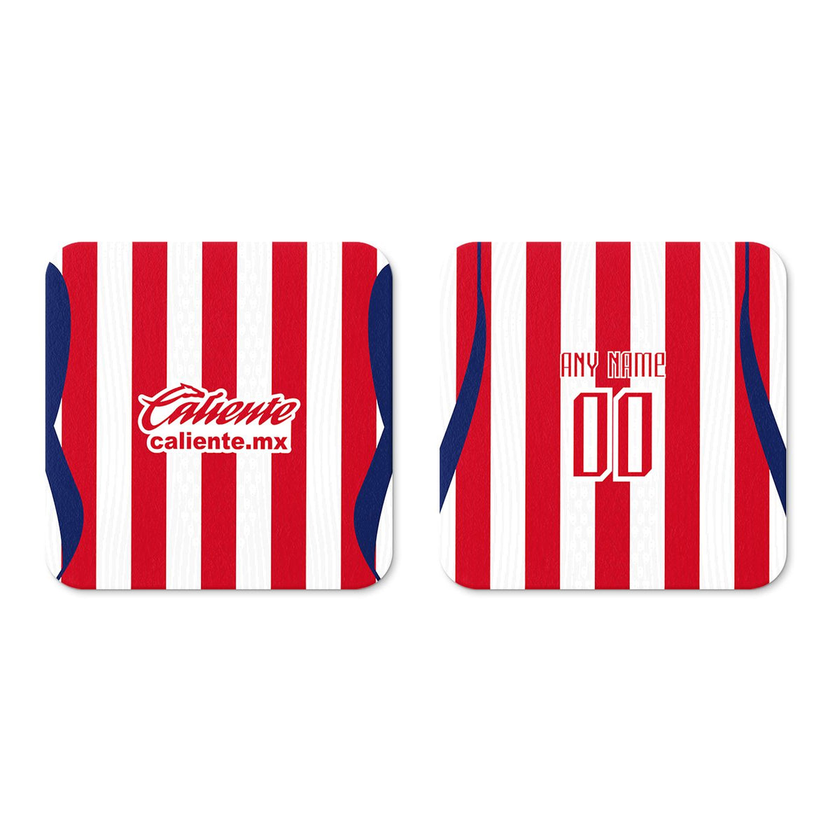 Coaster with the Chivas Guadalajara 2026-27 Home football shirt design by RIPA Football
