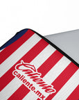 Laptop sleeve with the Chivas Guadalajara 2026-27 Home football shirt design by RIPA Football