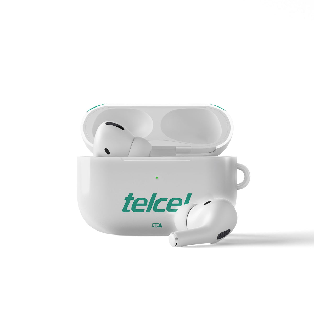 AirPods case with the Club León 2026-27 Away football shirt design by RIPA Football