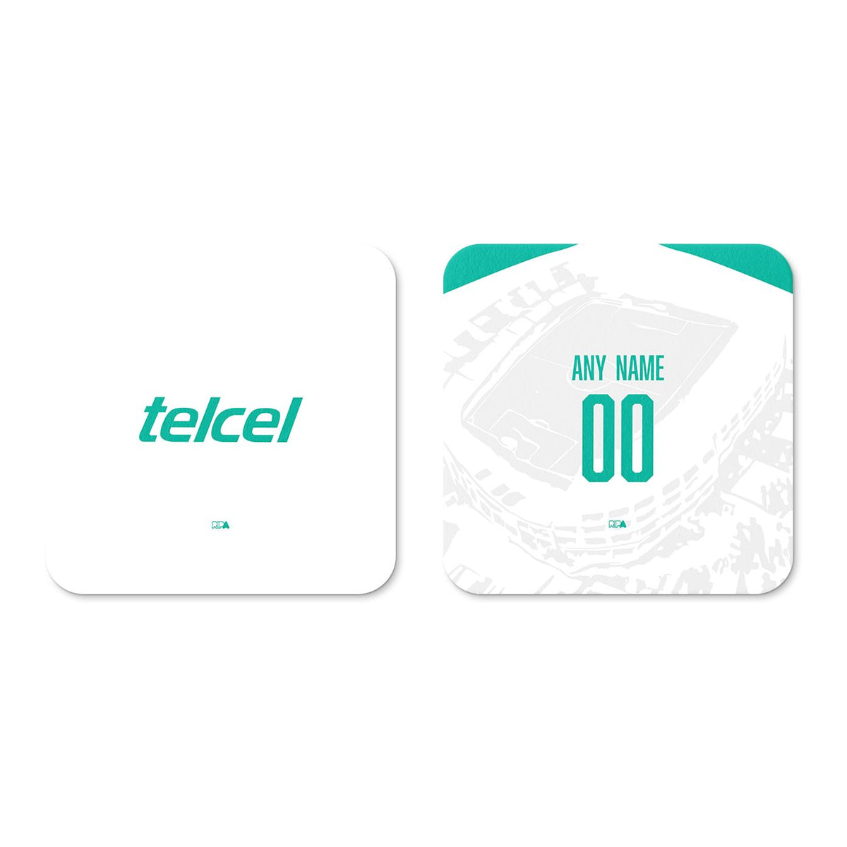 Coaster with the Club León 2026-27 Away football shirt design by RIPA Football