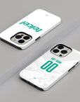 Phone case with the Club León 2026-27 Away football shirt design by RIPA Football