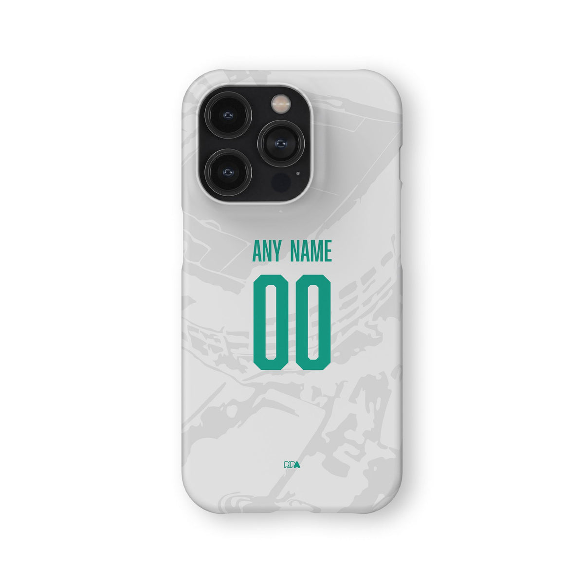 Phone case with the Club León 2026-27 Away football shirt design by RIPA Football