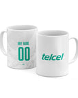 Mug with the Club León 2026-27 Away football shirt design by RIPA Football