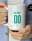 Mug with the Club León 2026-27 Away football shirt design by RIPA Football