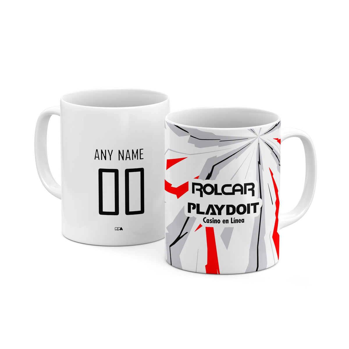 Mug with the Necaxa 2026-27 Training football shirt design by RIPA Football