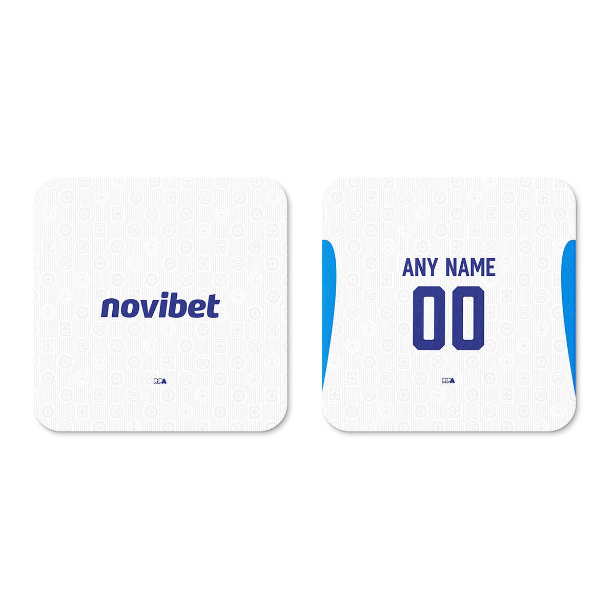 Coaster with the Cruz Azul 2026-27 Away football shirt design by RIPA Football