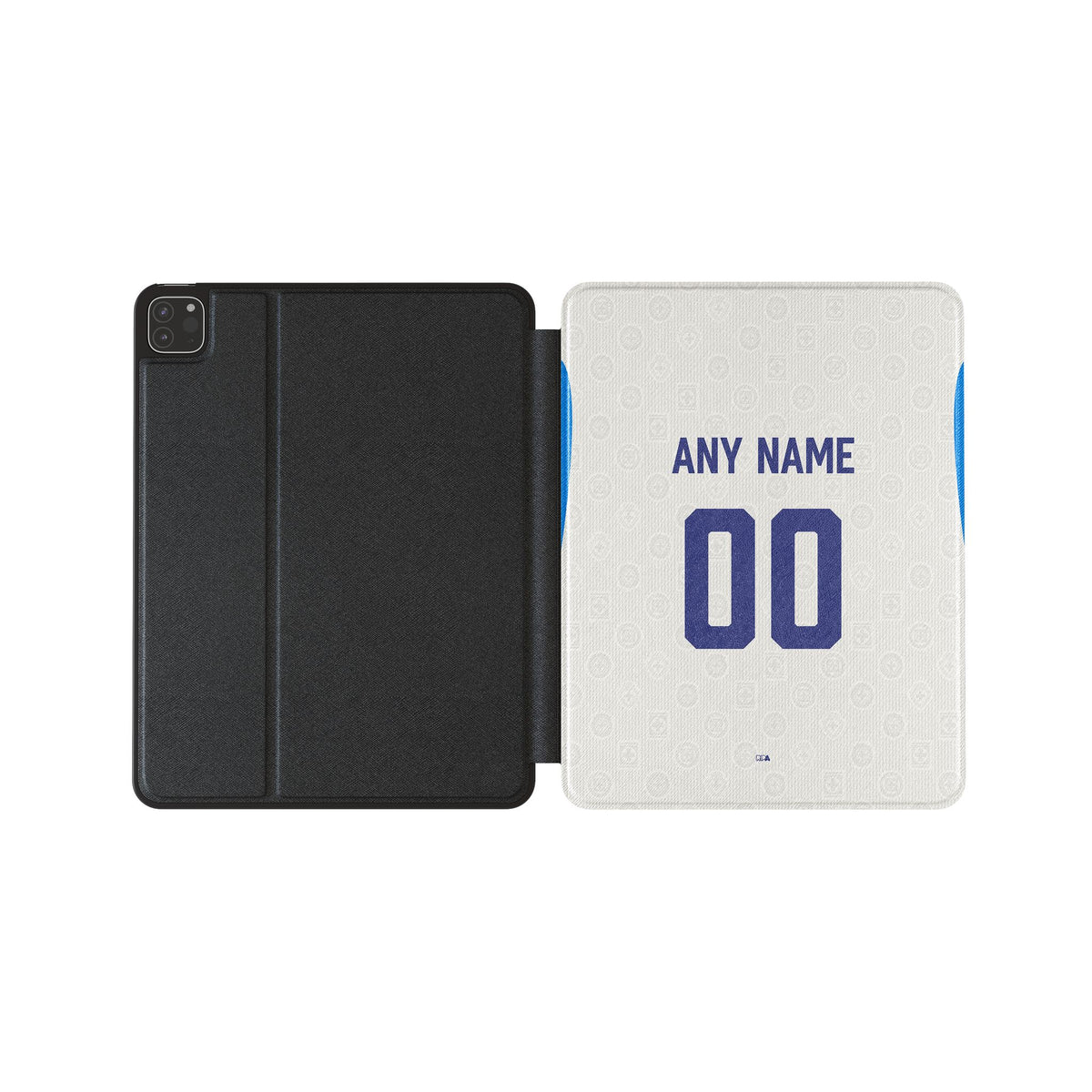 iPad case with the Cruz Azul 2026-27 Away football shirt design by RIPA Football